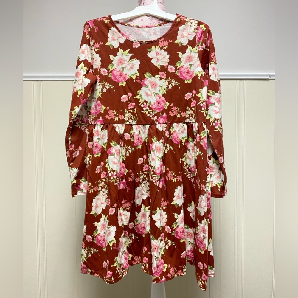 PLACE Floral Dress Cotton Blend Girls Size 16 XXL - Picture 1 of 4